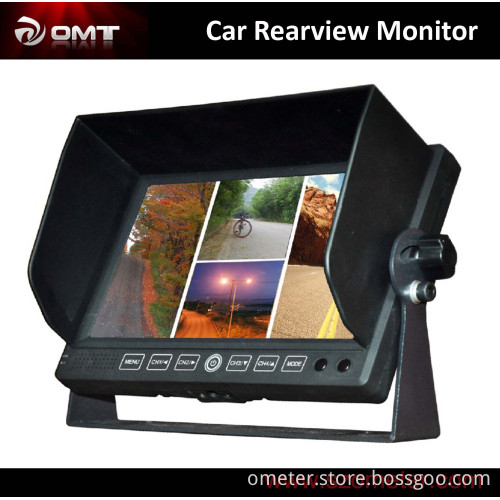 7" Bracket Backup Car Monitor with 4 Video Inputs, Quad Split Image (OMT-7012MQ)